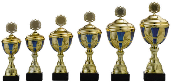 bijzonder Beroemdheid Mijnenveld Sportbeker goud + blauw A1046 | gouden bokaal bestellen