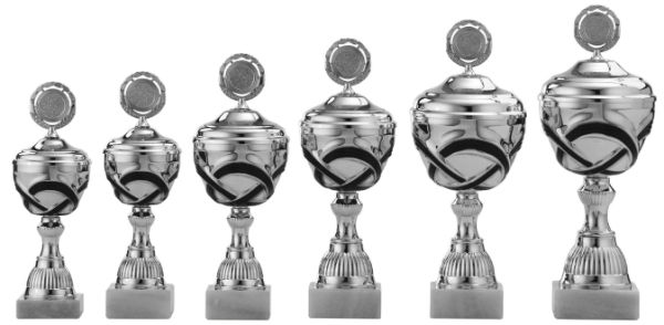 Trofee zilver met zwart S504 | trofee