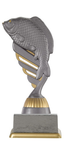 Vissport trofee kunststof antiek goud/zilver (PF233) |